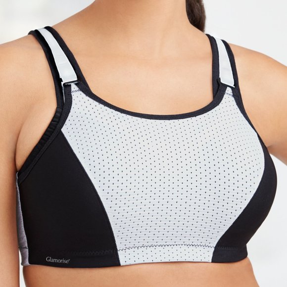 Set of 3! 32DD Glamorise SPORT Bra (DOUBLE-LAYER) Wicking (UNDERWIRED) WHITE NEW - Picture 8 of 16